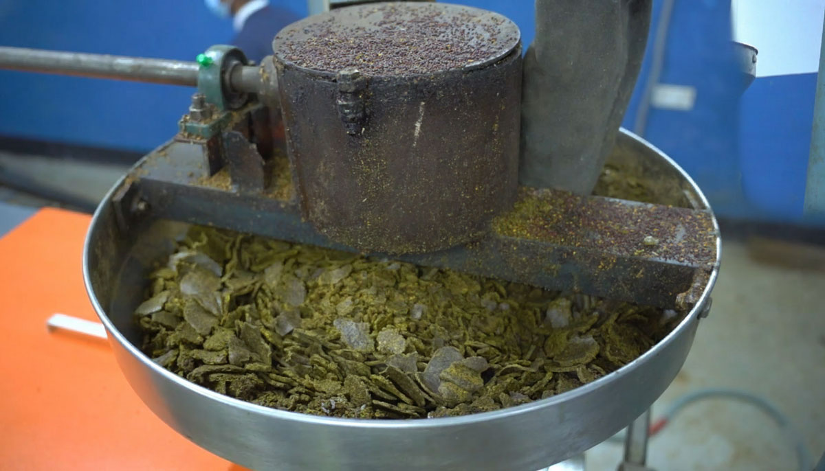 Stone Mill Grinding Mustard Seeds